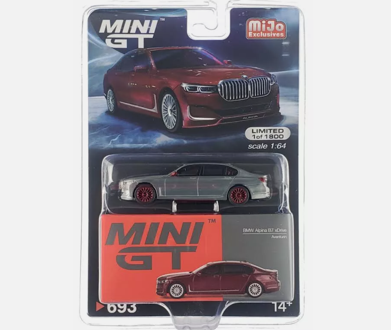 CHASE CAR 1/64 Mini GT BMW 7 Series Alpina B7 xDrive (Chrome