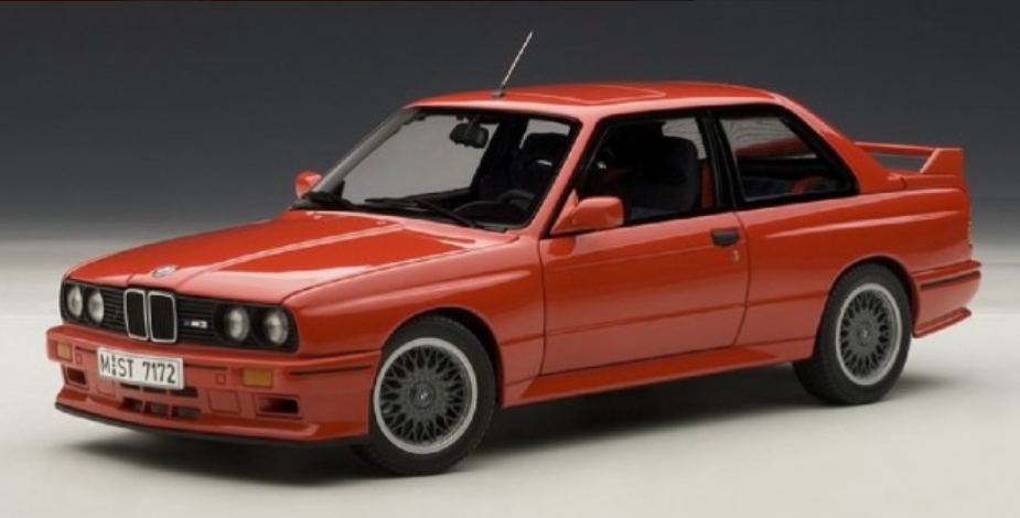 1/18 AUTOart 1990 BMW E30 M3 Sport Evolution Evo (Red) Diecast Car