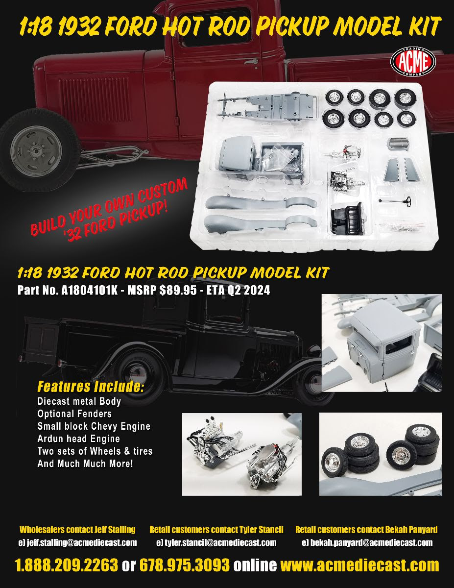 1/18 ACME 1932 Ford Hot Rod Pickup Model Kit - LIVECARMODEL.com