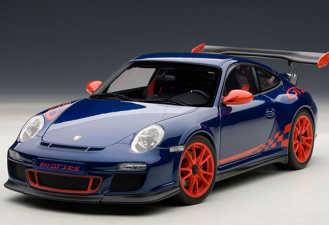 1/18 AUTOart Porsche 911 997 GT3 RS 3.8 (Blue with Orange Wheels