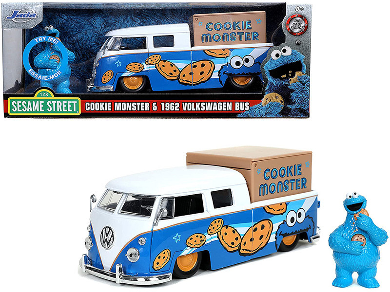 1/24 Jada Sesame Street - Cookie Monster & 1962 Volkswagen Bus