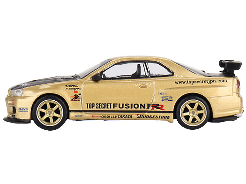 1/64 Mini GT Nissan Skyline GT-R R34 Top Secret (Gold) Japan