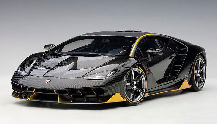 1/18 AUTOart Lamborghini Centenario (Clear Carbon with Yellow