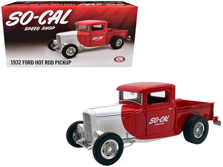 1/18 ACME 1932 Ford Hot Rod Pickup So-Cal Speed Shop (Red & White