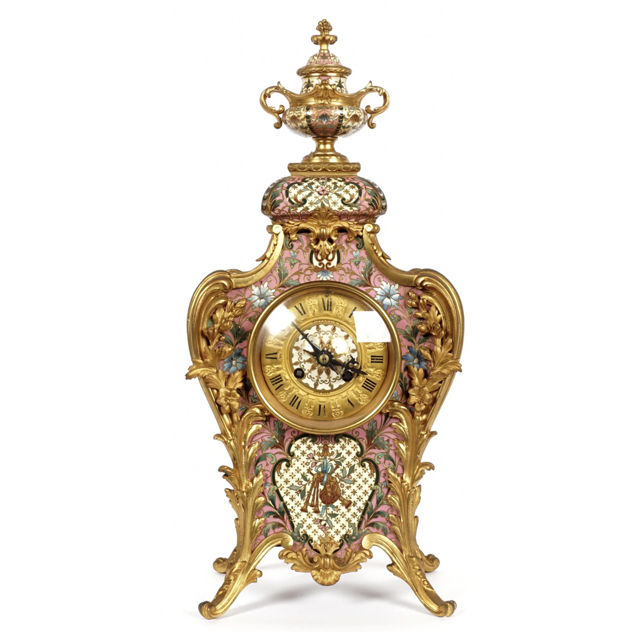A Fabulous Tiffany & Co. Champlevé Gilt Bronze Mantel Clock - F&P