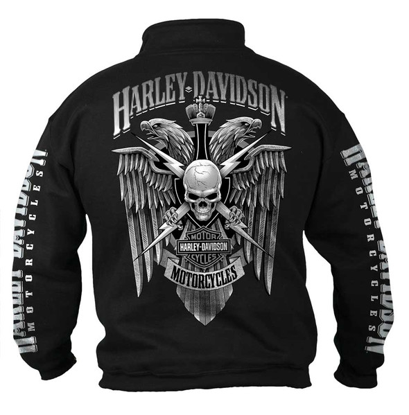 Harley-Davidson® Men's Lightning Crest 1/4 Zip Cadet Pullover