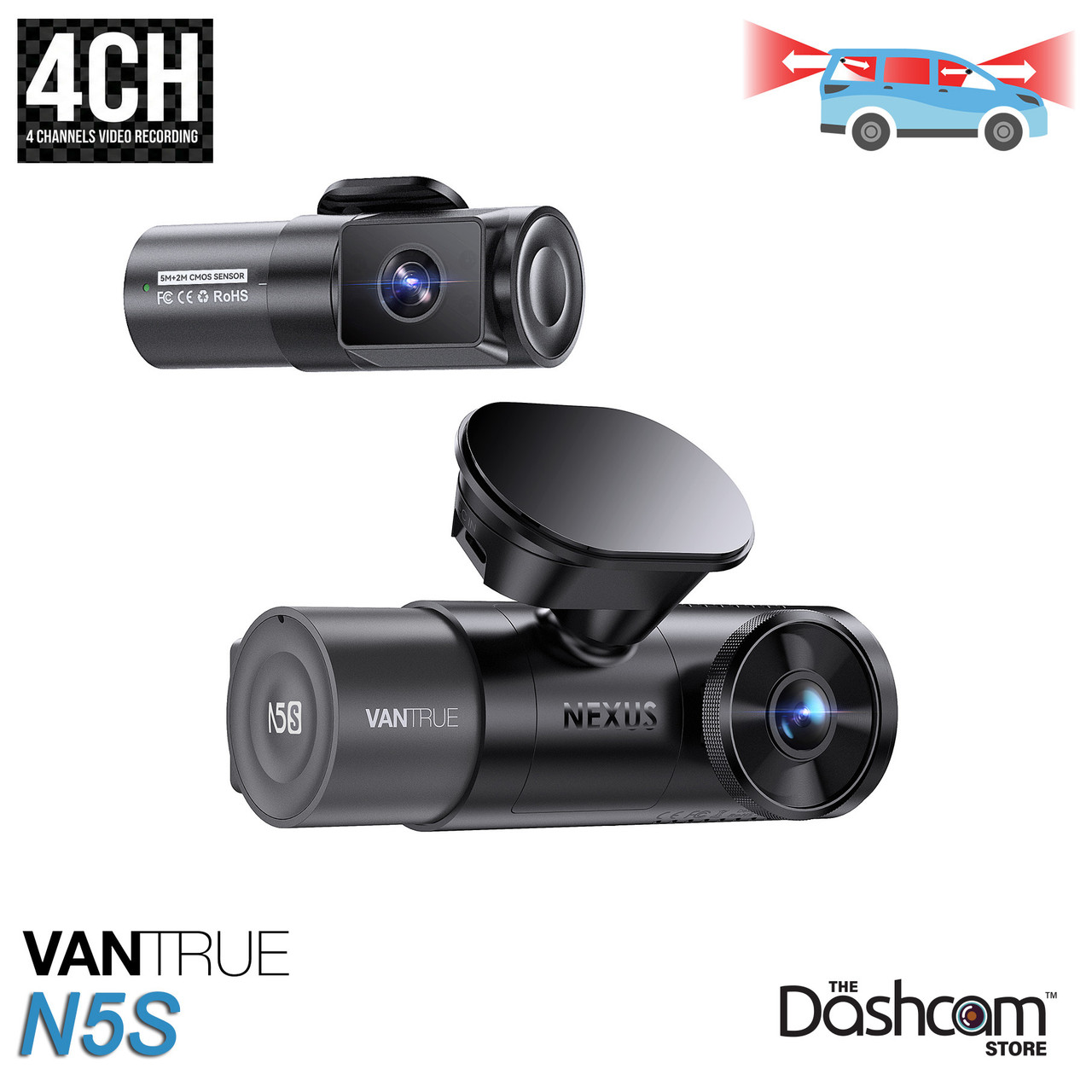 Shop Vantrue Nexus 5S (N5S) 4-Channel Cloud Capable Smart Dash Cam