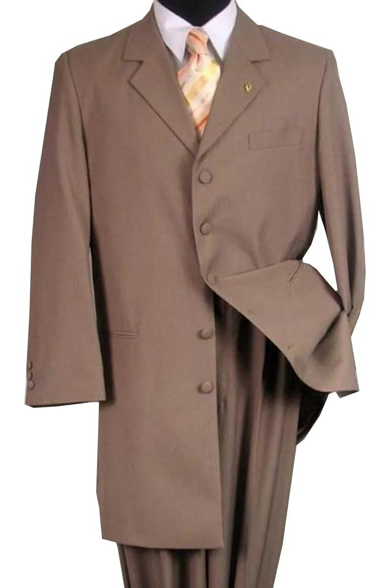 Milano Tan Zoot Suit 2 Piece Long Jacket Baggy Pants 903P