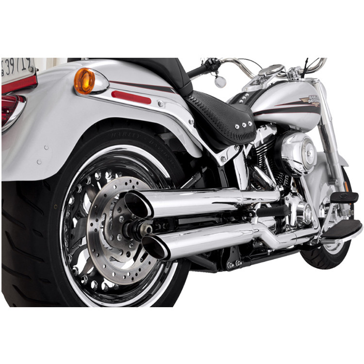 Vance Hines 3 Round Twin Slash Slip On Mufflers fits 07 17 Softail