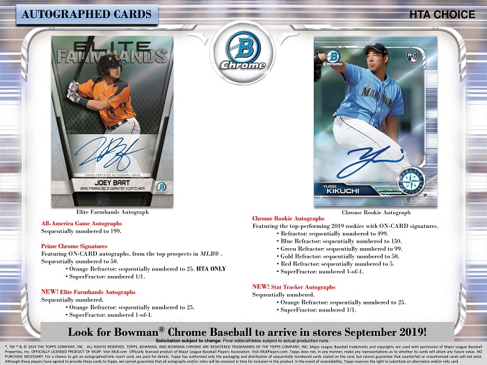 2019 Bowman Chrome Baseball HTA Choice 12 Box Case