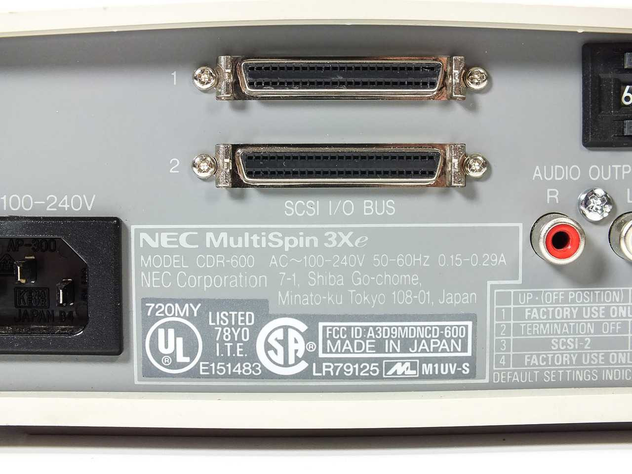 NEC CDR-600 MultiSpin 3X SCSI CD ROM Reader with Cables