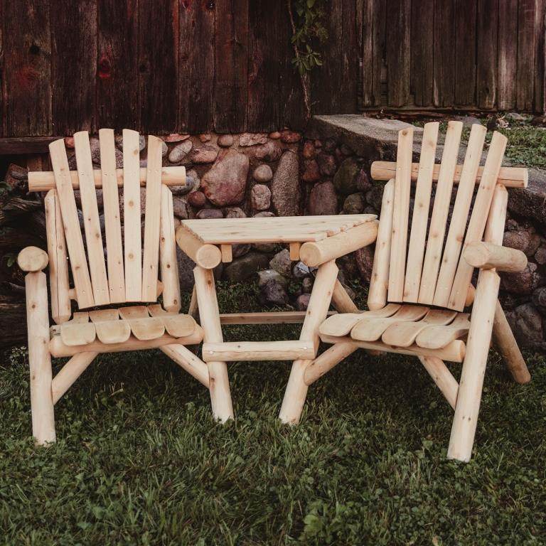Rustic White Cedar Log Visa Tete-A-Tete Bench