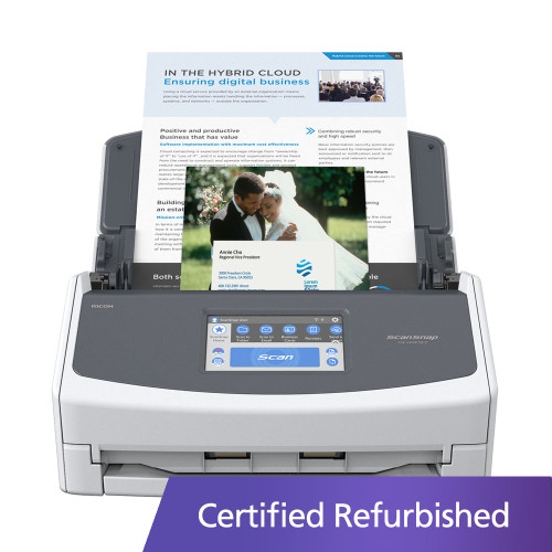 Certified Refurbished ScanSnap iX1600 Touch Screen Scanner (Black)