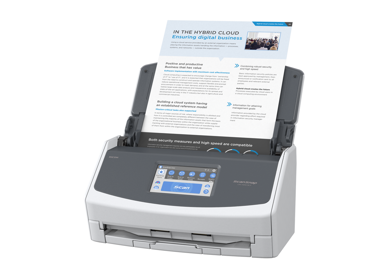 ScanSnap iX1600 Touch Screen Scanner for PC and Mac (White) | PCI