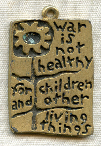 Vintage 1968 Anti-Vietnam War Peace Pendant - Flying Tiger