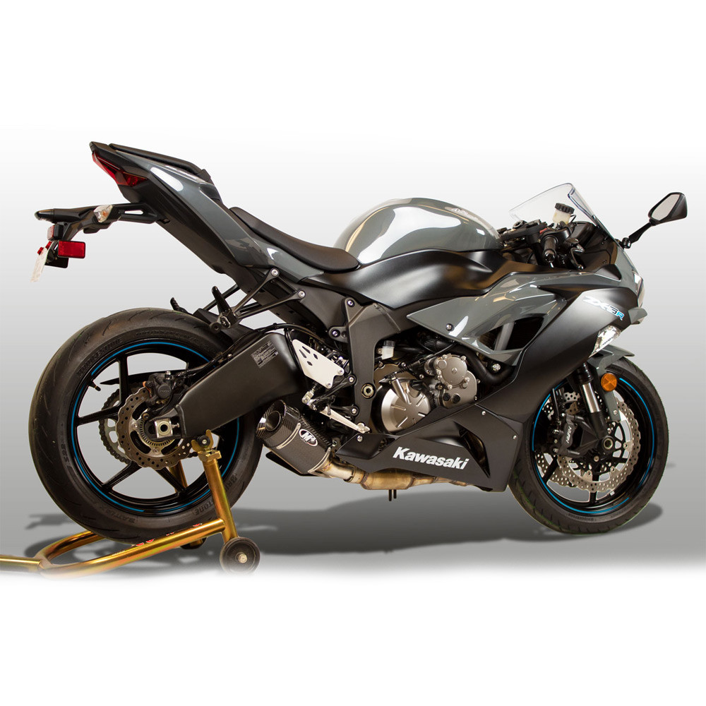 M4 Kawasaki ZX6R 2009-2025 Carbon Street Slayer Slip On Exhaust