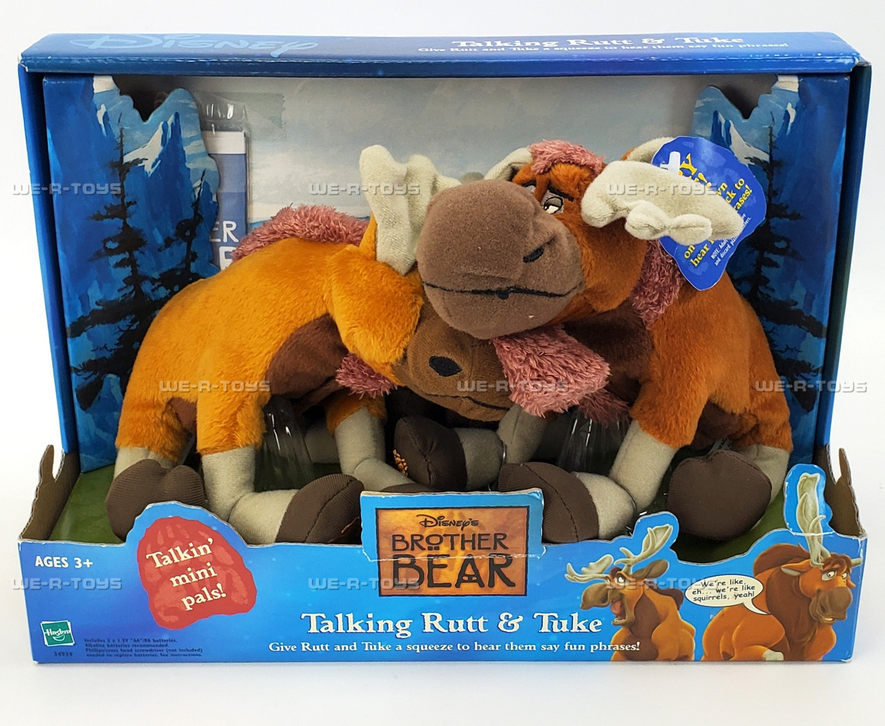 Disney Brother Bear Talking Rutt & Tuke Mini Plush Pals 2003