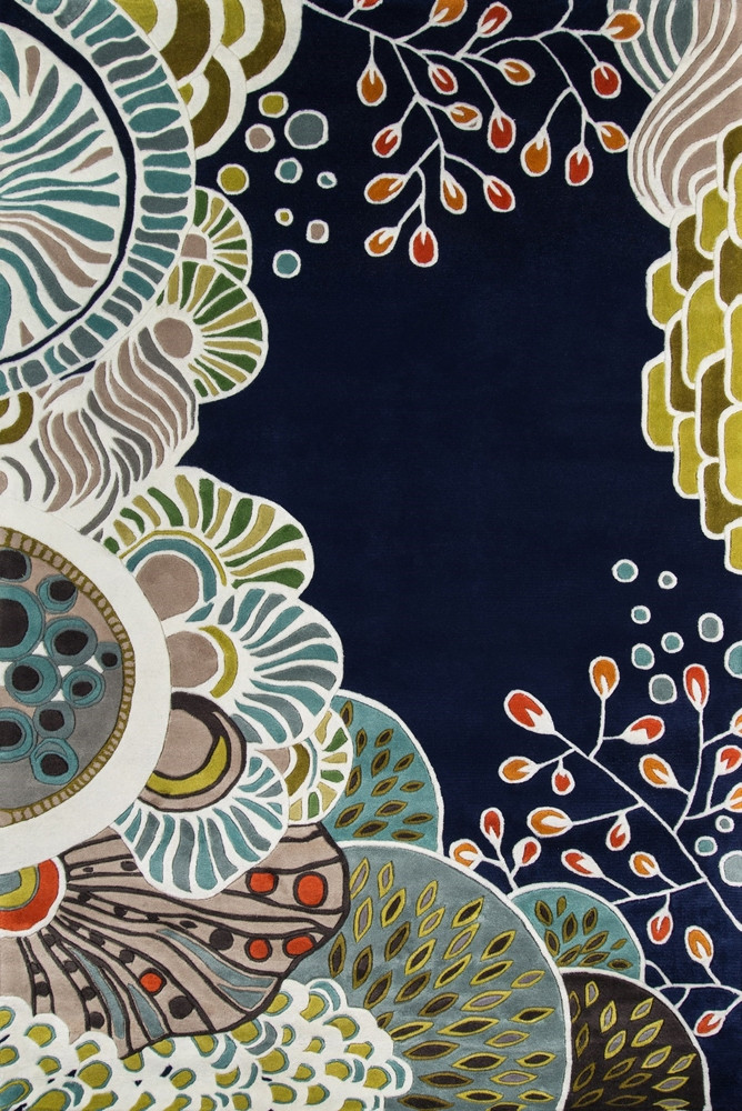 Momeni New Wave NW-146 Navy Modern Area Rug - Rug Goddess