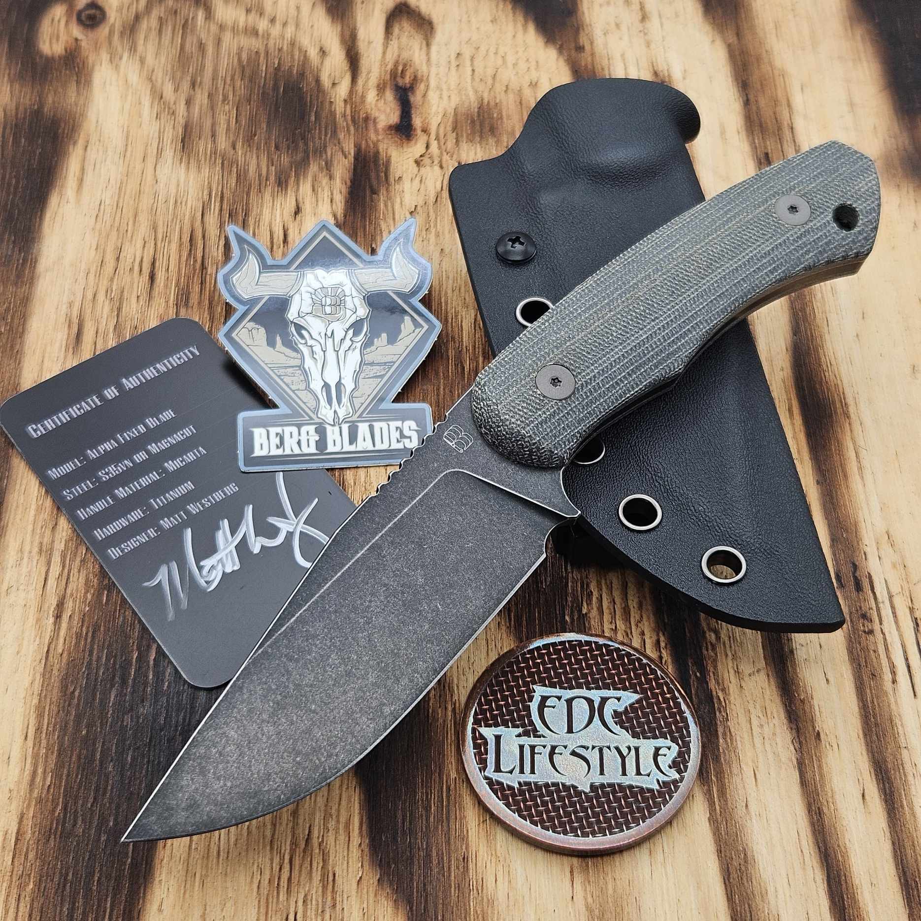 Berg Blades Alpha Fixed Blade Black Micarta 4