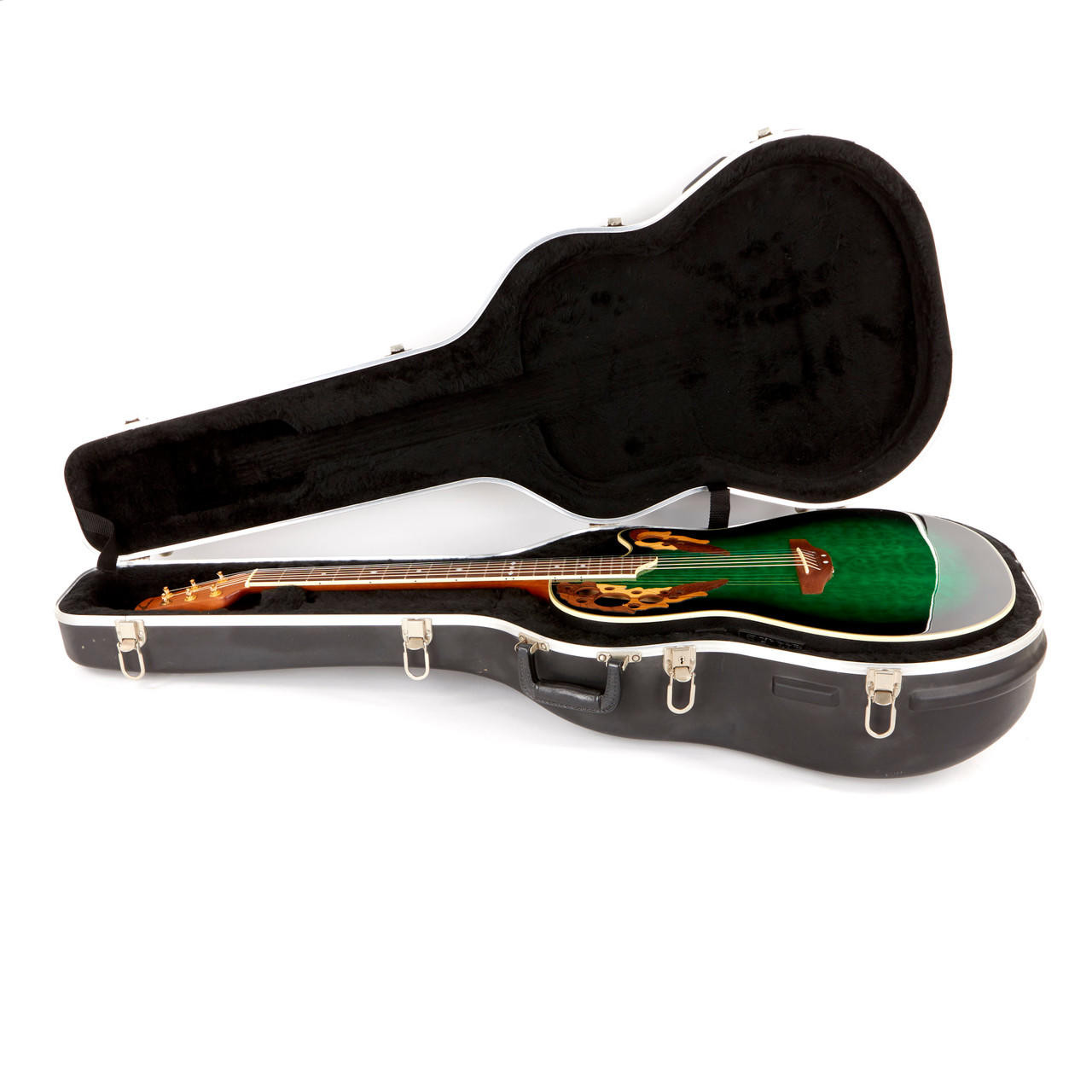 Used Ovation Celebrity CS247 Quilt Top Green Burst | Cream City Music