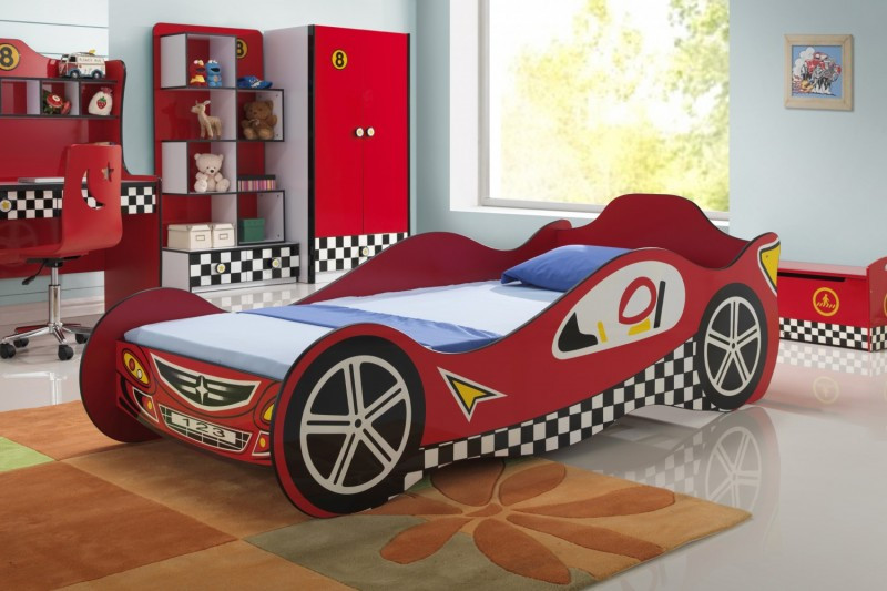 Colin Twin Red Race Car Bed - CB Furniture