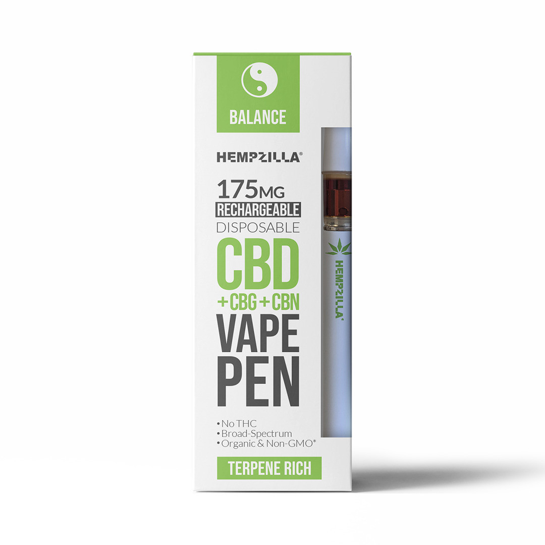 Hempzilla Broad Spectrum Hemp CBD + CBG + CBN Balance Disposable