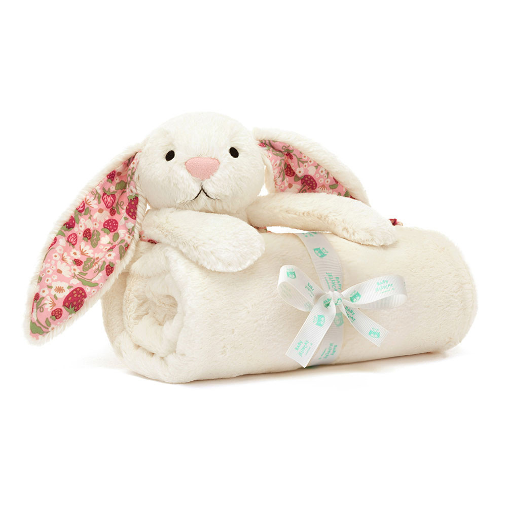 Blossom Cream Bunny 'Berry' Blankie - Official Jellycat
