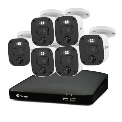 Home 6 Camera 8 Channel 2K DVR 256GB SD Card Security System with Mic
