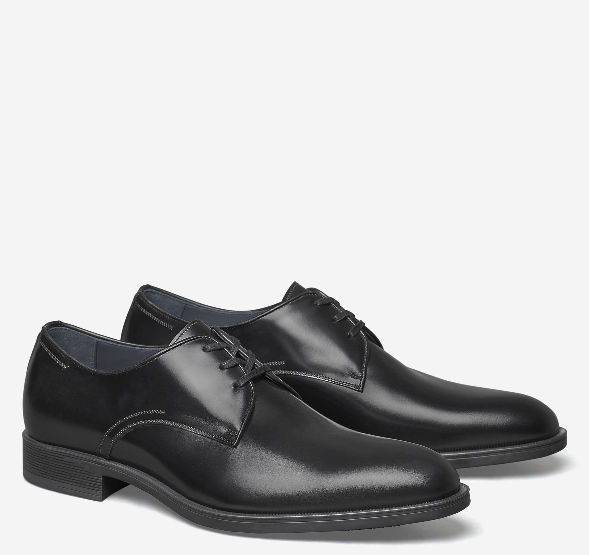 Johnston & Murphy Flynch Plain Toe Black Italian Calfskin