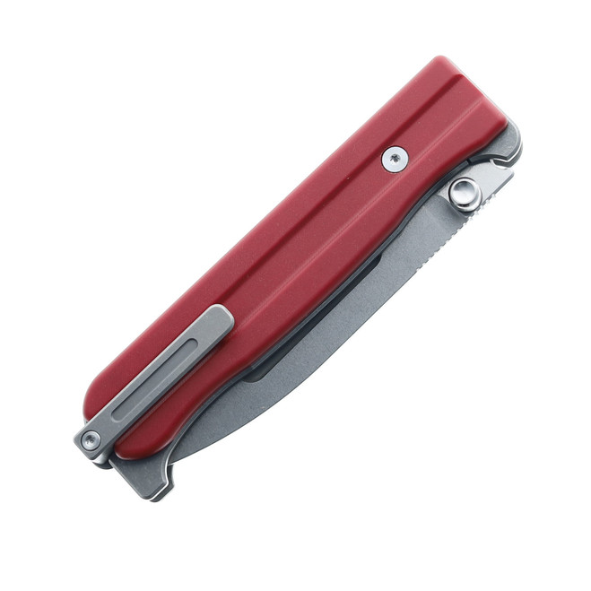 Two Sun Frame Lock Folding Knife Red Titanium/G10 Handle D2 Plain