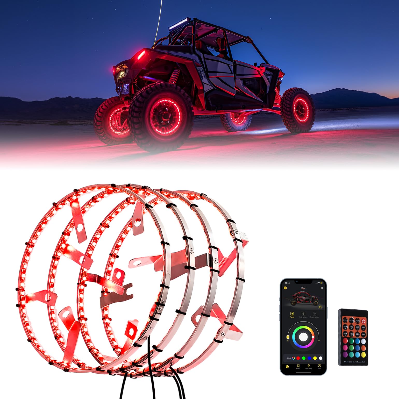 Polaris RZR Pro XP/ 4 Pro XP Wheel Ring Lights Kit with RGB