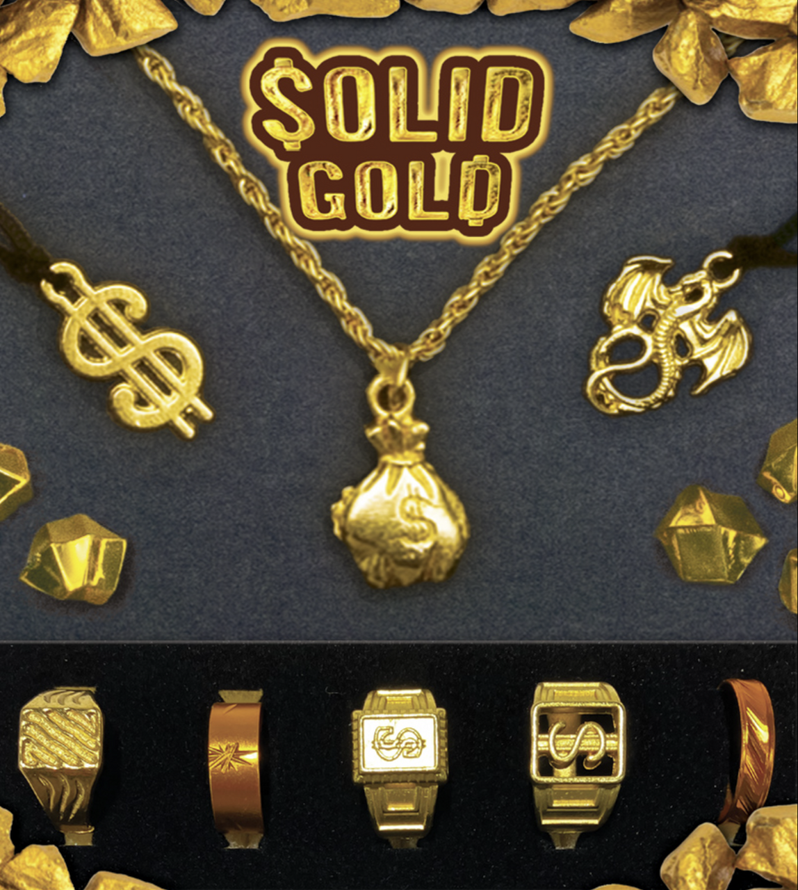 Gold Jewelry 250 Assorted Pieces in 1.1