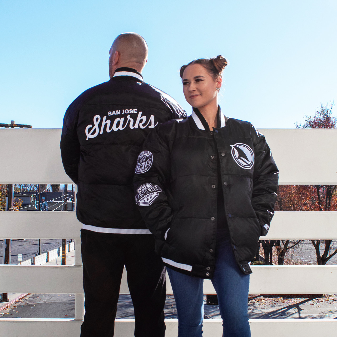 San Jose Sharks & Starter Black Ice Evolve Satin Jacket