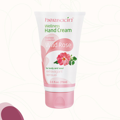 Herbacin Wellness Hand Cream - Wild Rose - tube 2.5. fl.oz