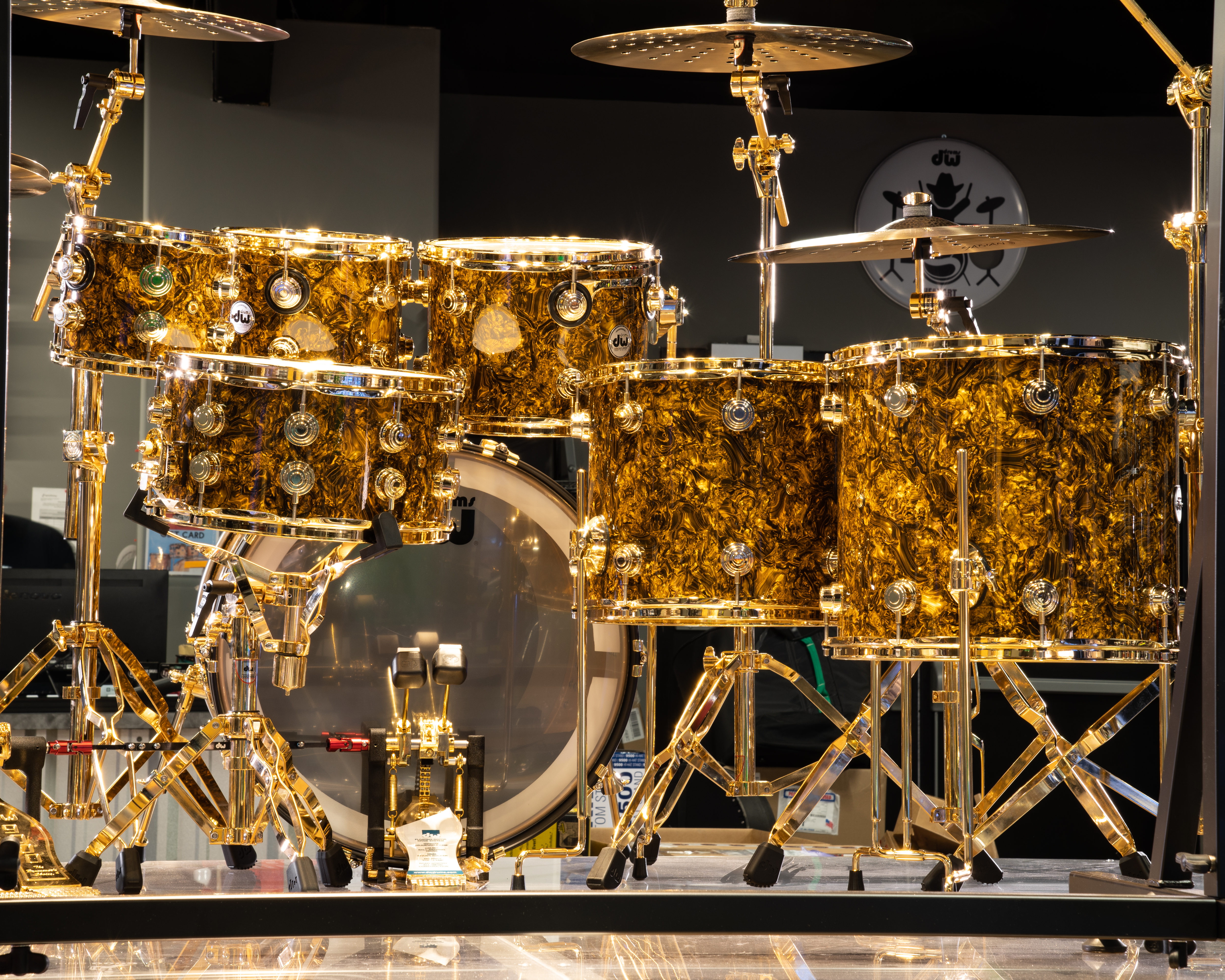 DW Collector's 7pc Maple SSC Shells Gold Abalone w/Gold Hardware