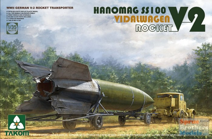TAK02110 1:35 Takom WW2 German V-2 Rocket Transporter Hanomag