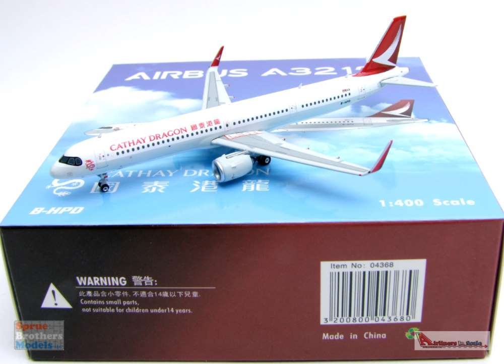 PHX04368 1:400 Phoenix Model Cathay Dragon Airbus A321neo Reg #B