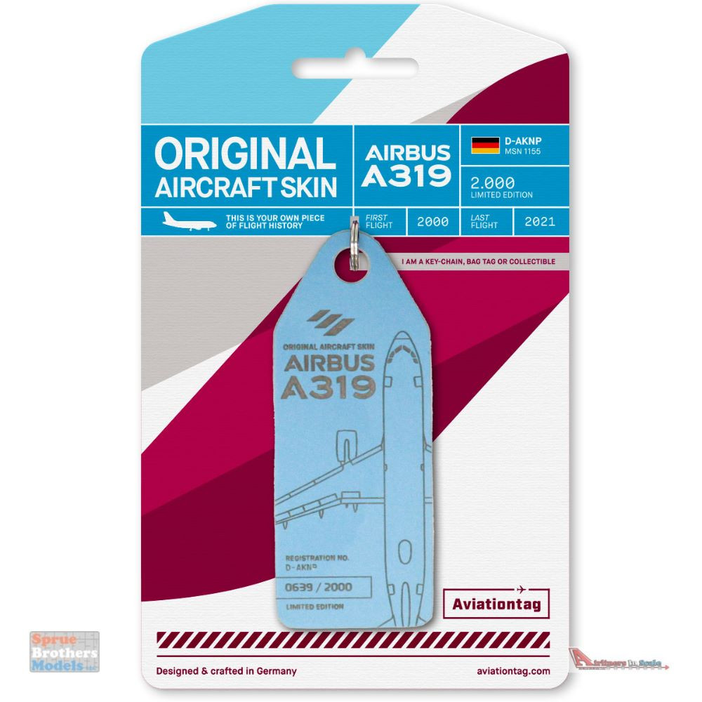 AVT105 AviationTag Airbus A319 (EuroWings) Reg #D-AKNP Light Blue