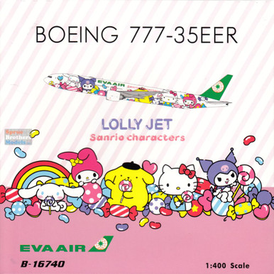 PHX04638 1:400 Phoenix Model EVA Air B777-300ER Reg #B-16740 Lolly