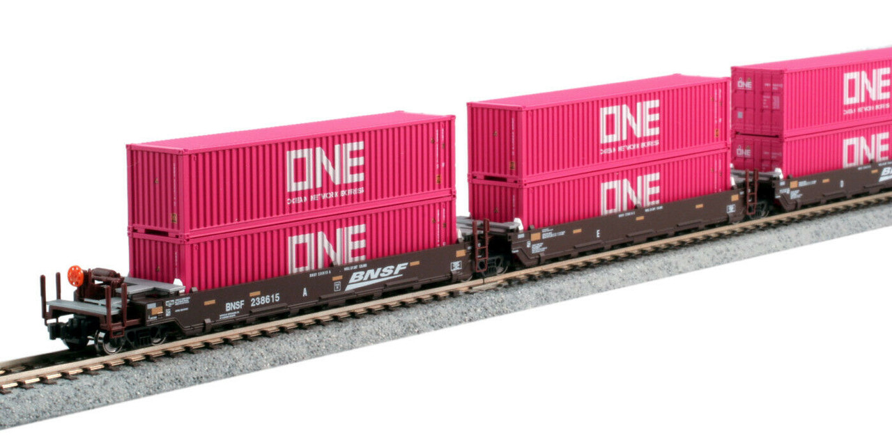 Kato ~ N Scale ~ Gunderson Maxi-I Well Double Stack Car 5 Unit Set
