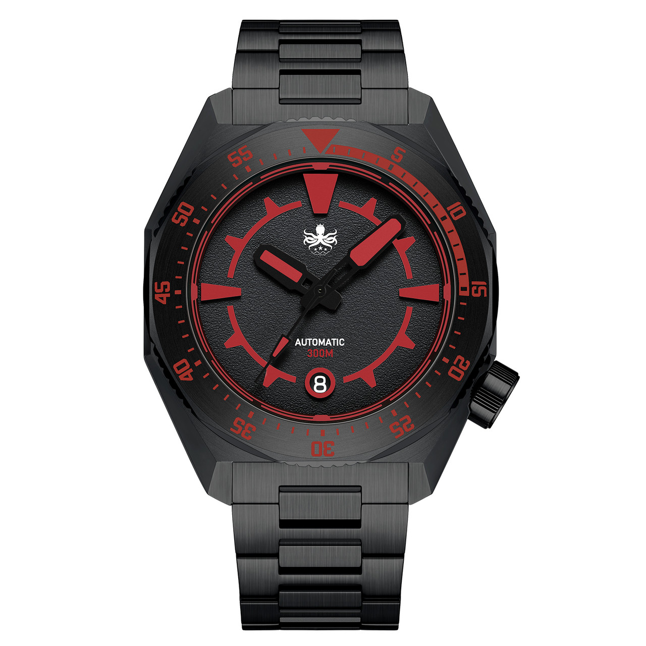 PHOIBOS Depth Hunter DLC 300M Automatic Diver Watch PY060DX Black