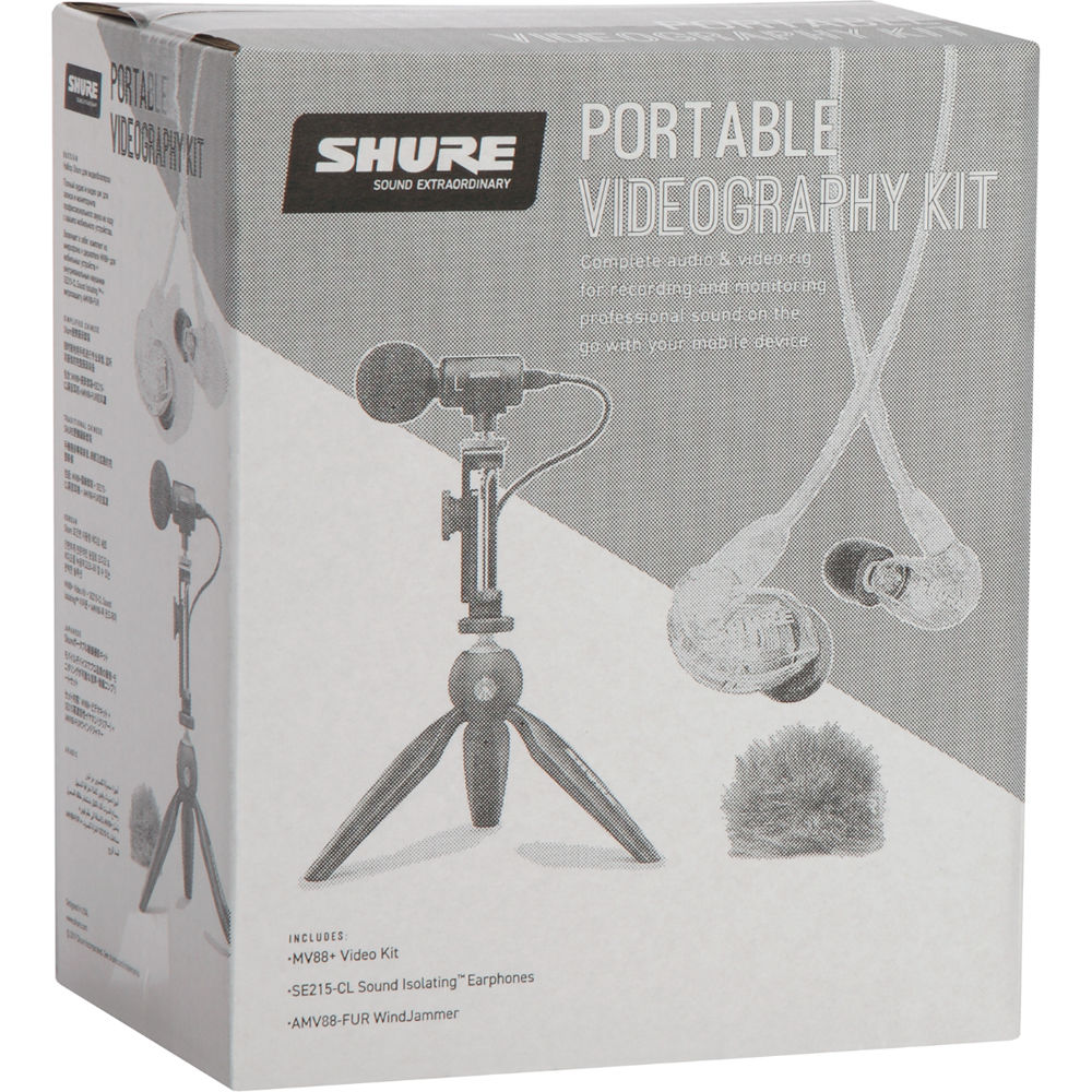 Shure MV88+ Video Kit with SE215 Earphones (MV88+SE215-CL)