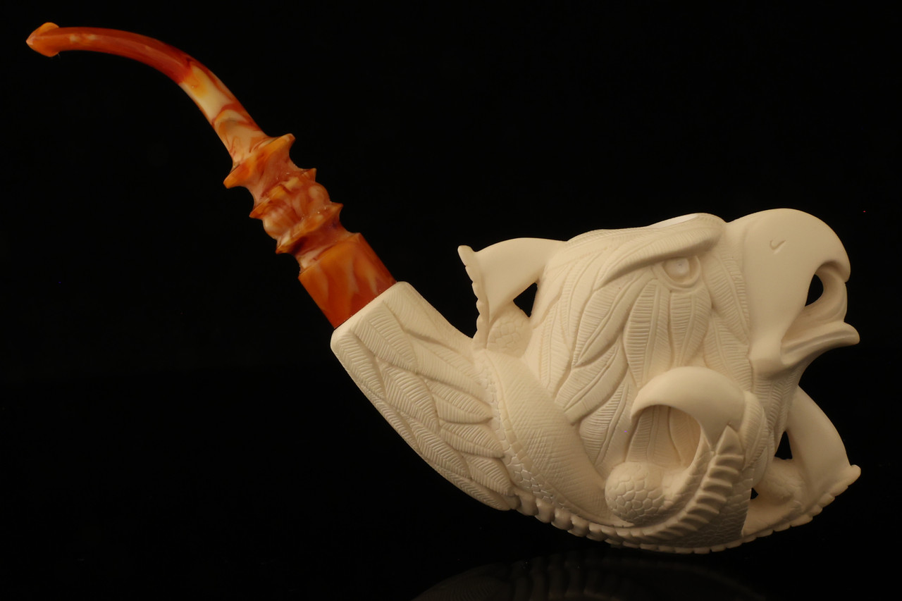 Eagle in Claw Meerschaum Pipe Carved by I. Baglan 13451