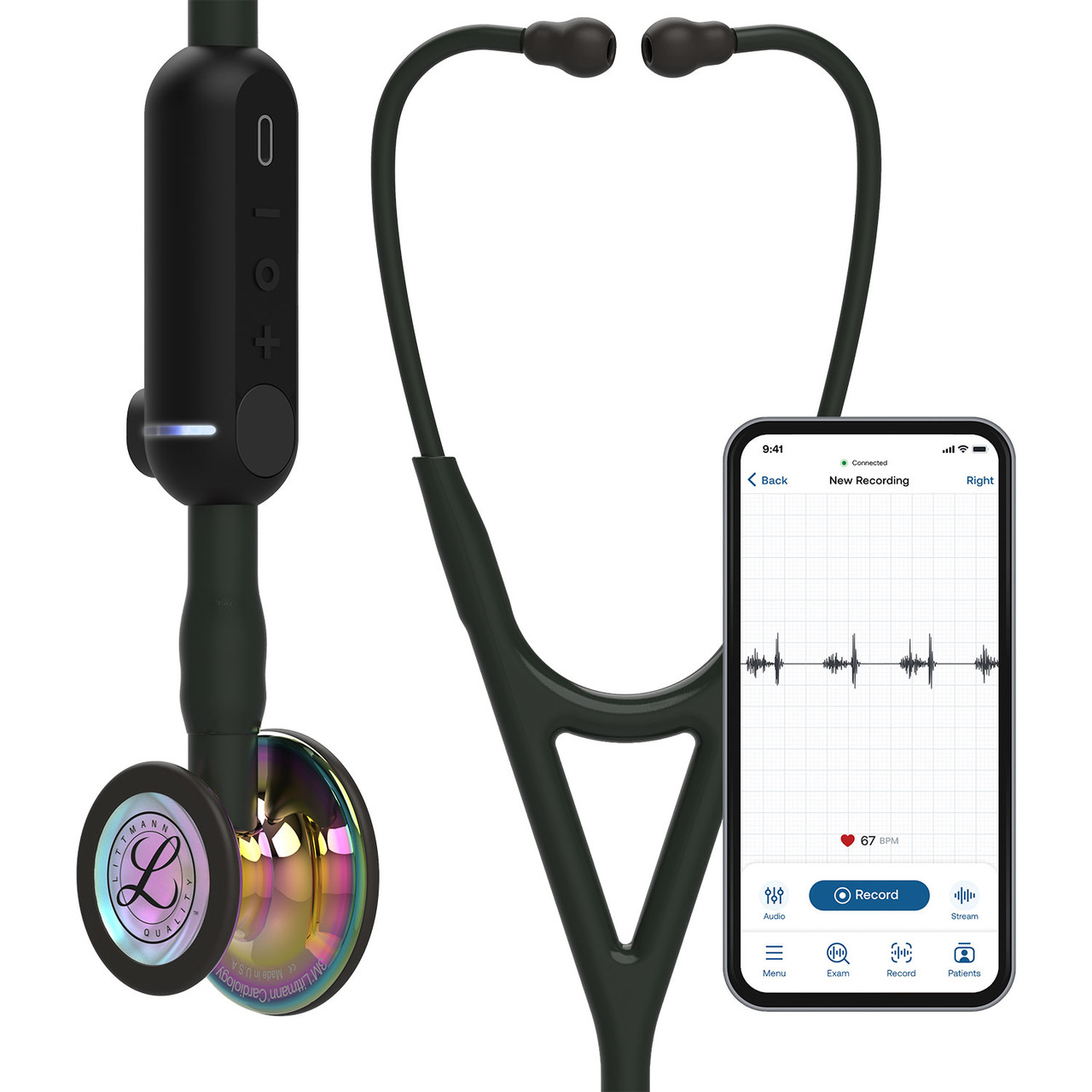 Littmann Core Digital Stethoscope, Rainbow Black, 8570