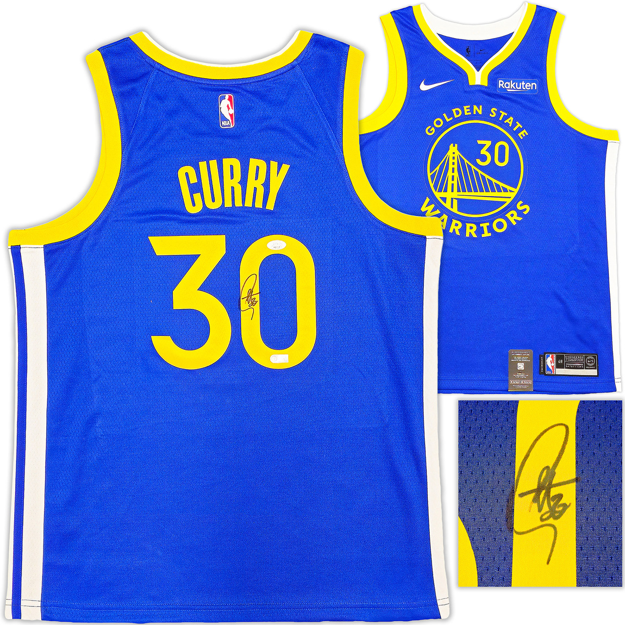 Golden State Warriors Stephen Curry Autographed Blue Nike Swingman