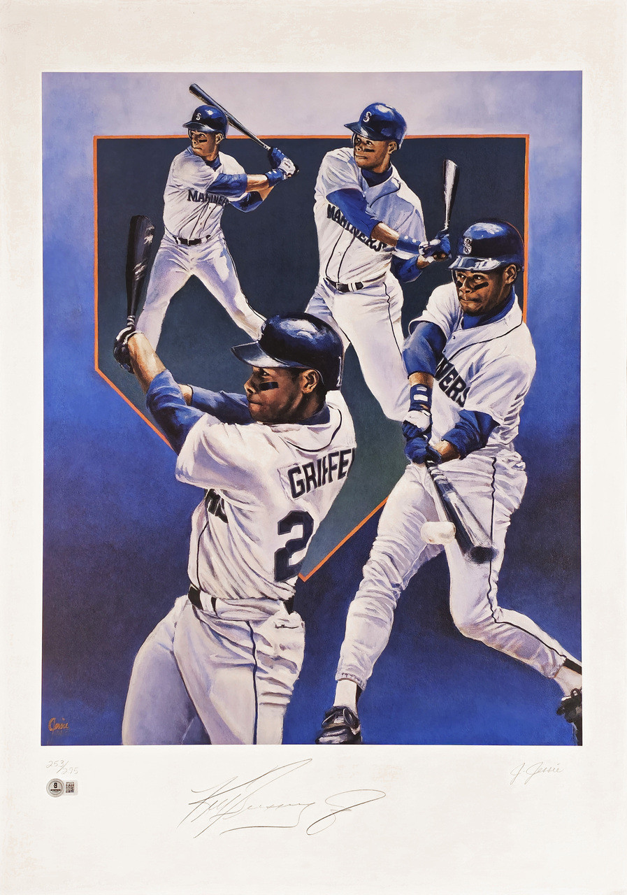 Ken Griffey Jr. Autographed 21x30 Lithograph Photo Seattle