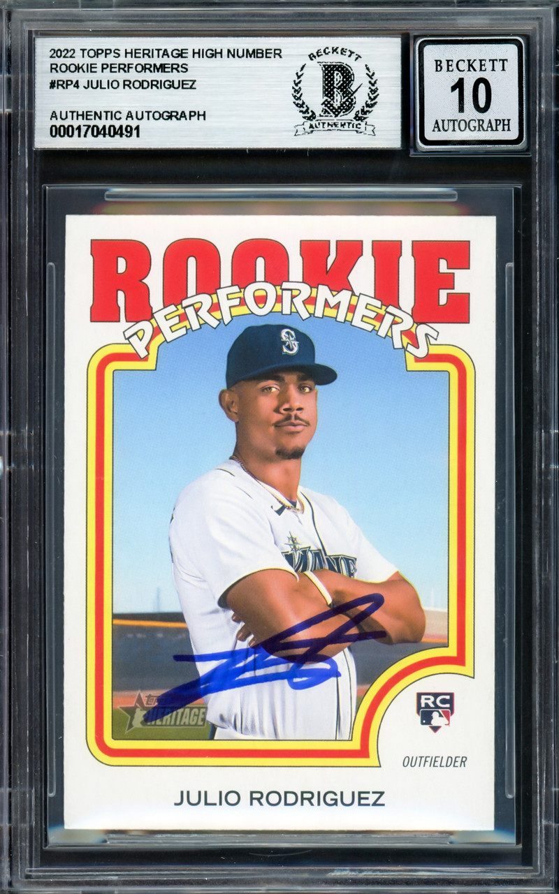 Julio Rodriguez Autographed 2022 Topps Heritage Rookie Performers