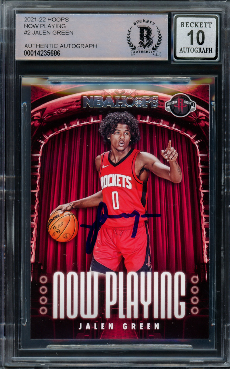 Jalen Green Autographed 2021-22 NBA Hoops Now Playing Rookie Card