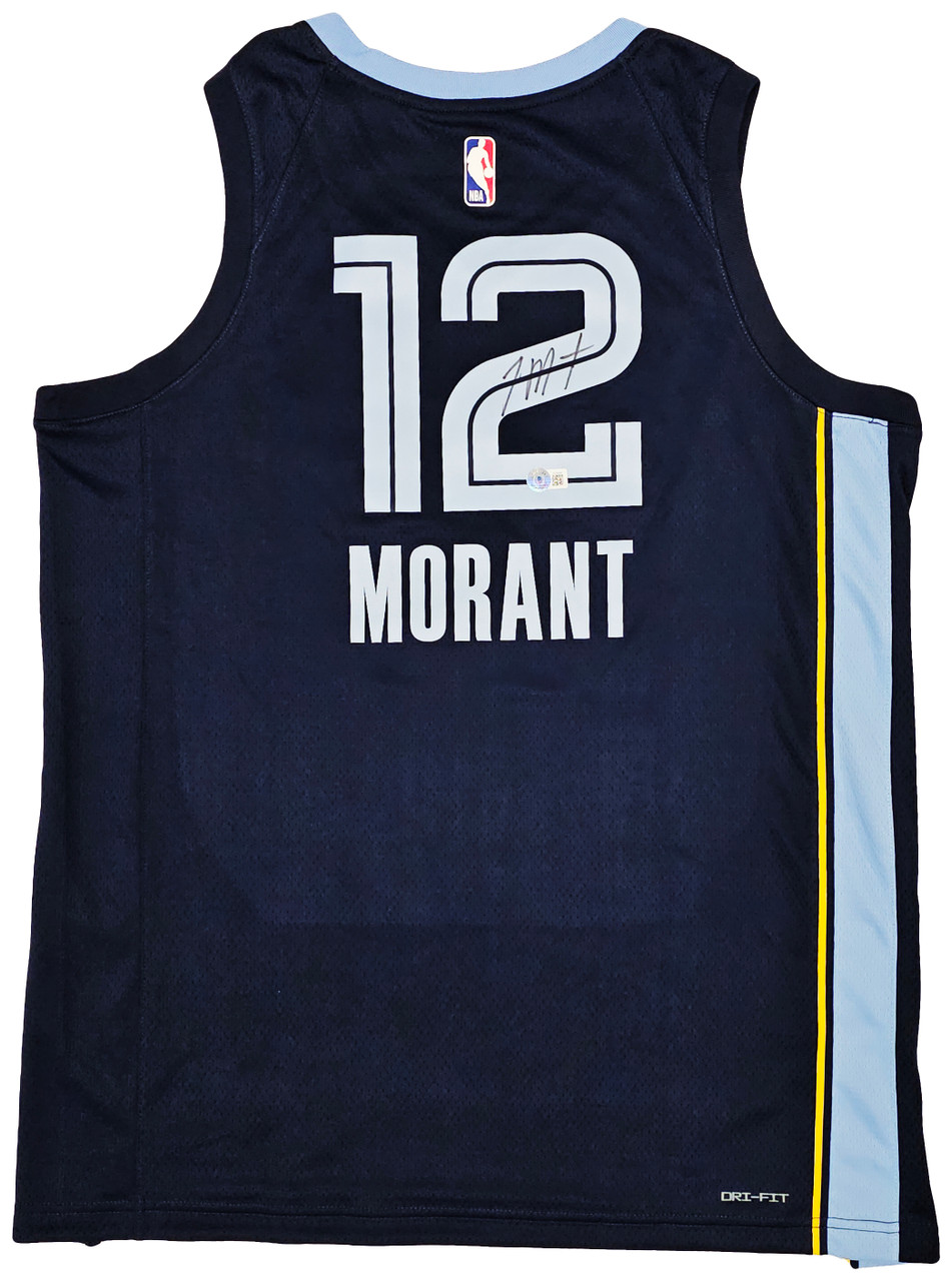 Memphis Grizzlies Ja Morant Autographed Dark Blue Nike Icon