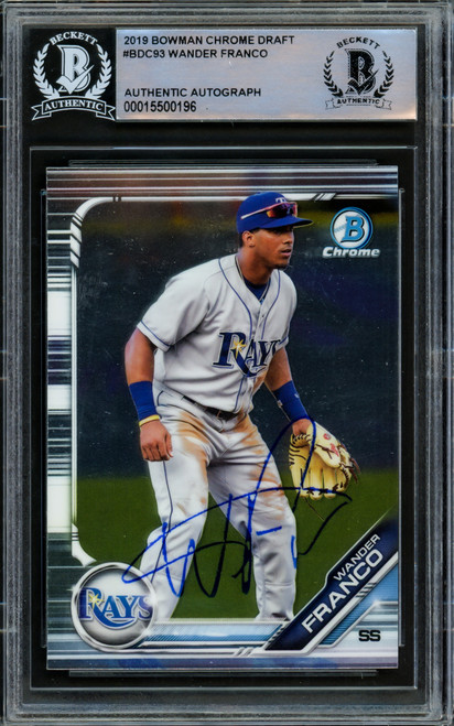 Wander Franco Autographed 2019 Bowman Chrome Draft Rookie Card